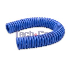 PU spirálová hadička 4/2 modrá, délka L=30 metrů, pracovní délka La=15 metrů